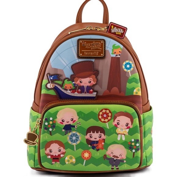 NWT Loungefly Willy Wonka and the Chocolate Factory Mini Backpack & Wallet Set - Picture 2 of 16